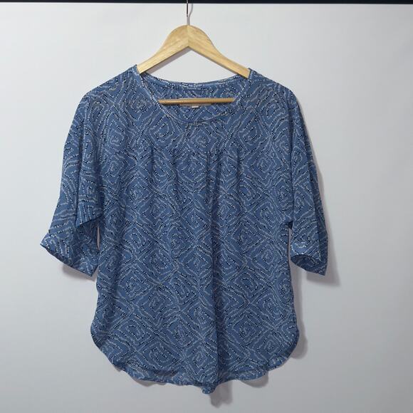 Loft quarter sleeve blue blouse women’s size small - Picture 1 of 5